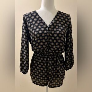 Forever 21 black print romper